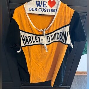 Harley-Davidson Orange and Black Short Sleeve Tee